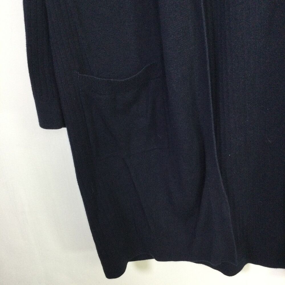Talbots Womens Open Front Knit Cardigan Sweater L/S Pima Cotton Blue Size XLP - Picture 4 of 9